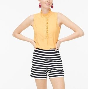J Crew High Waisted Striped Basketweave Shorts Size 00